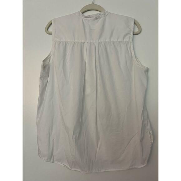 Amina Rubinacci White Silk Blend Sleeveless Blouse Size L - Picture 6 of 6